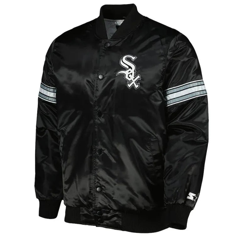 Chicago White Sox Pick & Roll Black Satin Full-Snap Men's Jacket