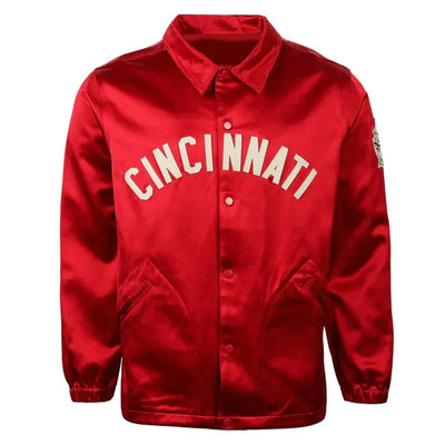 Cincinnati Reds 1955 Full-Snap Red Satin Windbreaker Men's Jacket