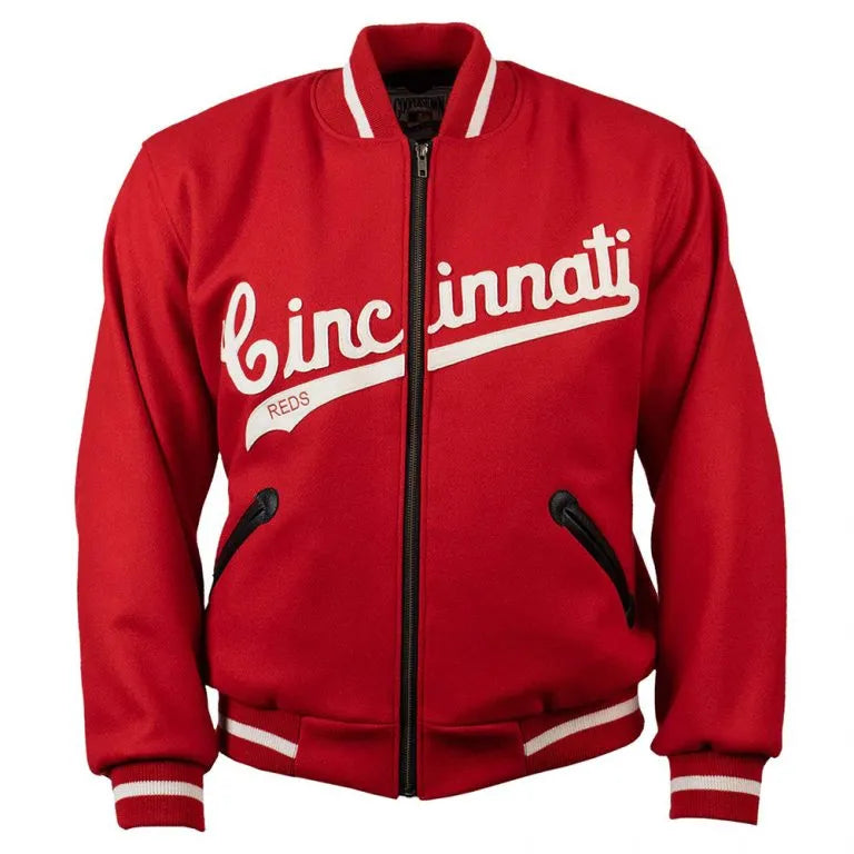 Cincinnati Reds 1969 Full-Zip Varsity Red Wool Men's Jacket