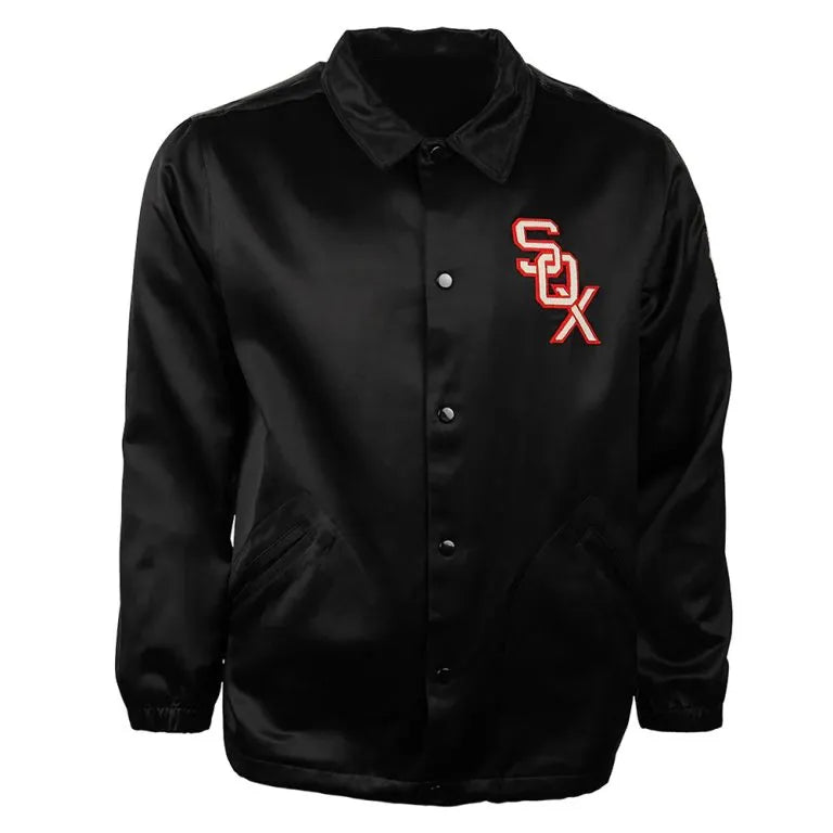 Chicago White Sox 1959 Full-Snap Black Satin Windbreaker Men's Jacket