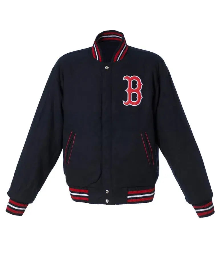 Boston Red Sox Varsity Wool Navy Blue Men's Bomber Letterman Jacket