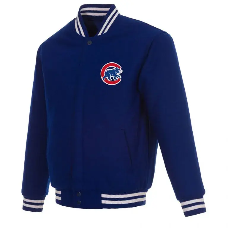 Chicago Cubs Bomber Royal Blue Wool Men's Jacket