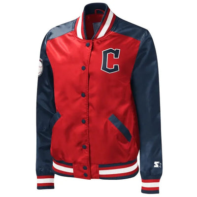 Cleveland Guardians The Legend Full-Snap Red/Blue Satin Men's Jacket