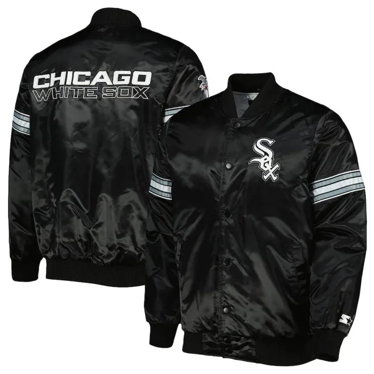 Chicago White Sox Pick & Roll Black Satin Full-Snap Men's Jacket