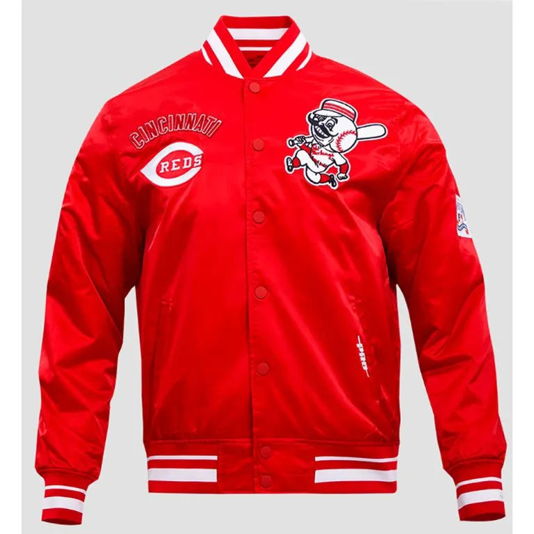Cincinnati Reds Retro Classic Rib Red Satin Men's Jacket