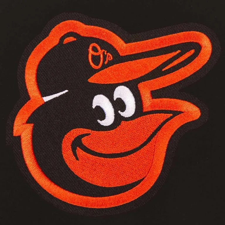 Baltimore Orioles Black Wool and White  Leather Sleeves Varsity Men's Jacket