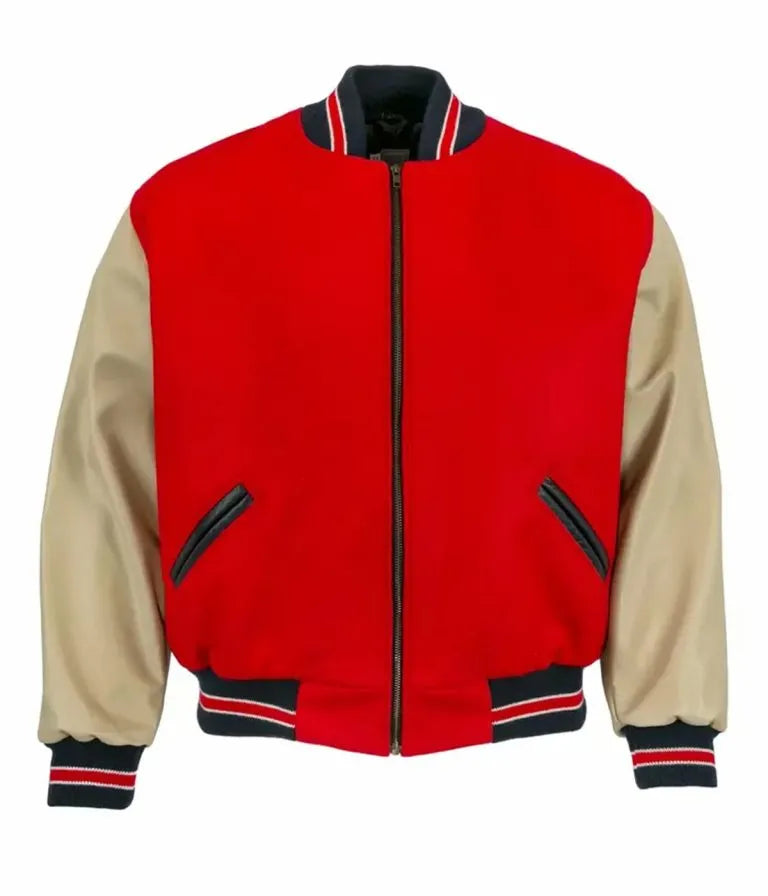 Cincinnati Reds 1940 Red Wool and Leather Sleeves Varsity Men's Jacket