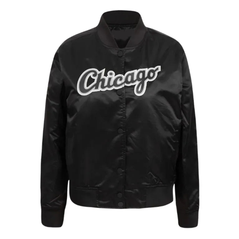 Chicago White Sox Classic Full-Snap Black Satin Men's Jacket