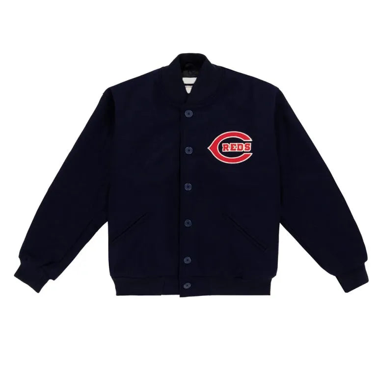 Cincinnati Reds 1942 Black Button Varsity Wool Men's Jacket