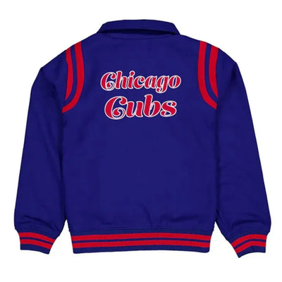 Chicago Cubs Sport Night Teddy Varsity Full-Snap Royal Blue Wool Men's Jacket