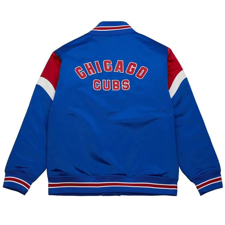 Chicago Cubs Heavyweight Varsity Full-Snap Royal Blue Satin Men's Jacket