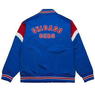 Chicago Cubs Heavyweight Varsity Full-Snap Royal Blue Satin Men's Jacket