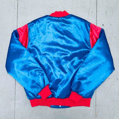 1992 Chicago Cubs Royal Blue Satin Full-Snap Bomber Men's Jacket
