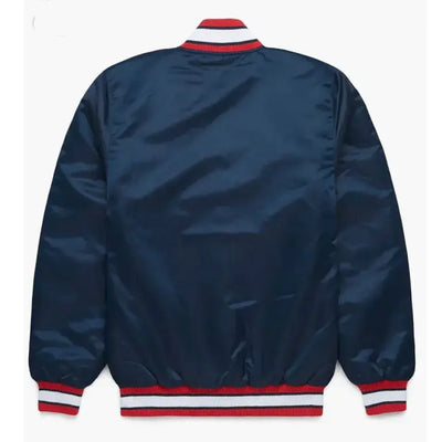 Atlanta Braves Blue Full-Snap Satin Bomber Men's Jacket
