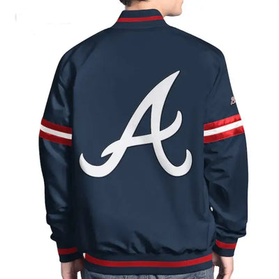 Atlanta Braves Scout Varsity Full-Snap Satin Men's Bomber Jacket