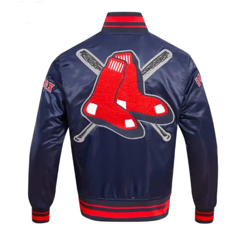 Boston Red Sox Mashup Classic Rib Full-Snap Navy Blue Satin Men's Jacket