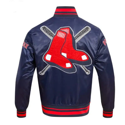 Boston Red Sox Mashup Classic Rib Full-Snap Navy Blue Satin Men's Jacket