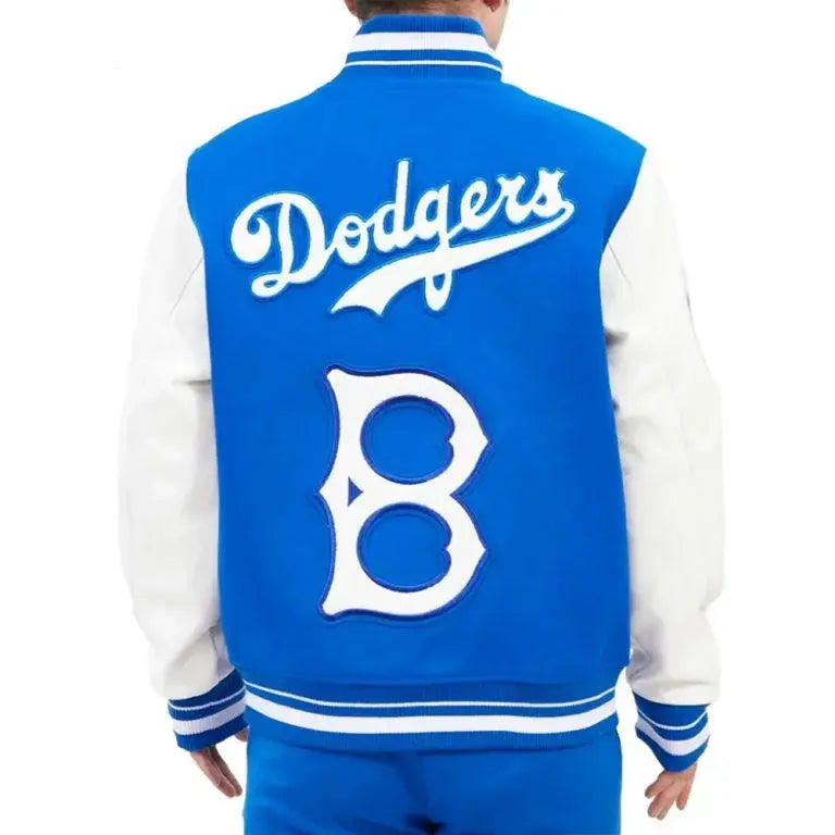 Brooklyn Dodgers Retro Classic Royal Blue Wool & White Leather Sleeves Varsity Men's Jacket