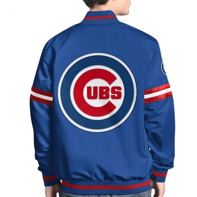 Chicago Cubs Scout Varsity Royal Blue Satin Full-Snap Men's Bomber Jacket