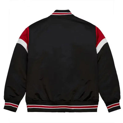 Chicago White Sox Heavyweight Varsity Full-Snap Black Satin Men's Jacket