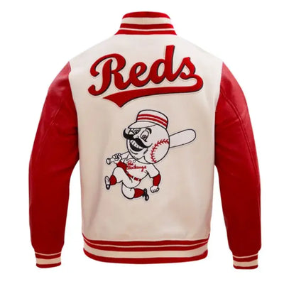 Cincinnati Reds Retro Classic Red/White Varsity Wool/Leather Men's Jacket