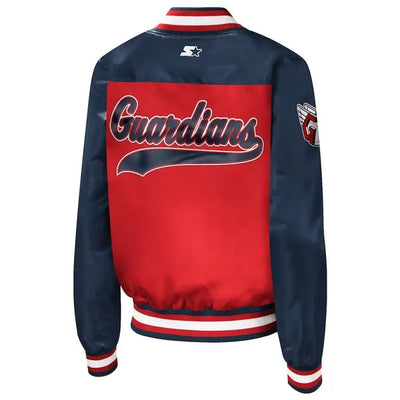 Cleveland Guardians The Legend Full-Snap Red/Blue Satin Men's Jacket
