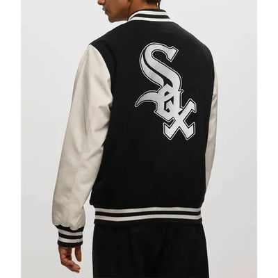 Chicago White Sox New Era Varsity Black Wool & White Leather Sleeves Men's Jacket