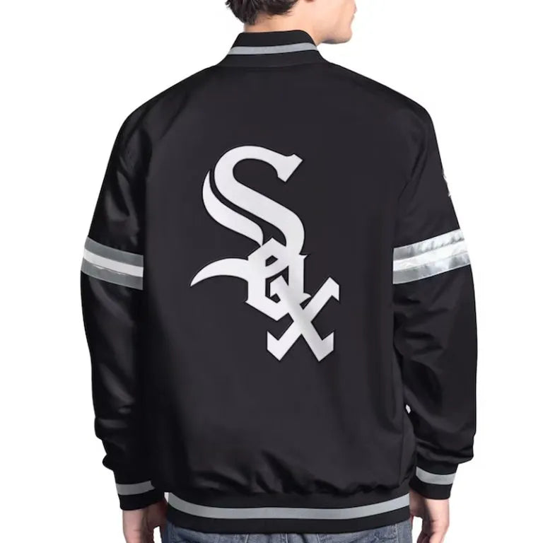 Chicago White Sox Scout Full-Snap Varsity Black Satin Men's Jacket