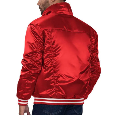 Cincinnati Reds Trucker Silver Tab Full-Snap Red Satin Men's Jacket