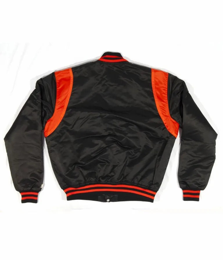 1970 Baltimore Orioles Full-Snap Black Satin Bomber Men's Varsity Jacket