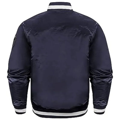 Brooklyn Dodgers Navy Blue Satin Full-Snap Men's Bomber Jacket