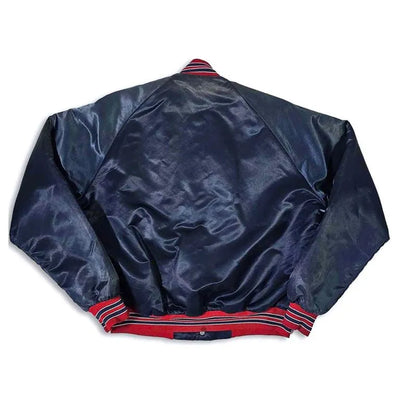 Boston Red Sox 80’s Bomber Full-Snap Navy Blue Satin Men's Jacket