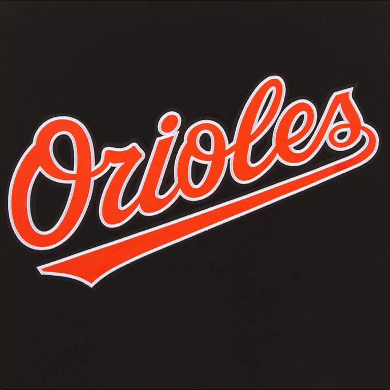 Baltimore Orioles Black Wool and White  Leather Sleeves Varsity Men's Jacket