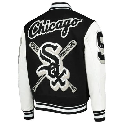 Chicago White Sox Mashup Black and White Wool/Leather Varsity Men's Jacket