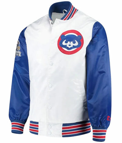Starter Chicago Cubs The Legend Varsity White and Royal Blue Satin Men's Jacket