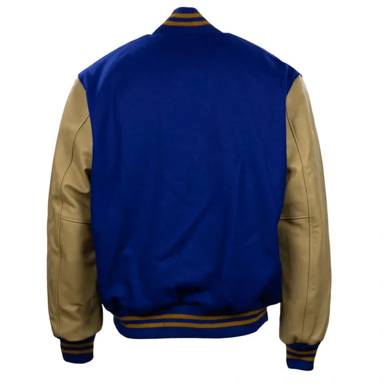 Brooklyn Dodgers 1951 Royal Blue Wool & Golden Tan Leather Sleeves Full-Zip Varsity Men's Jacket