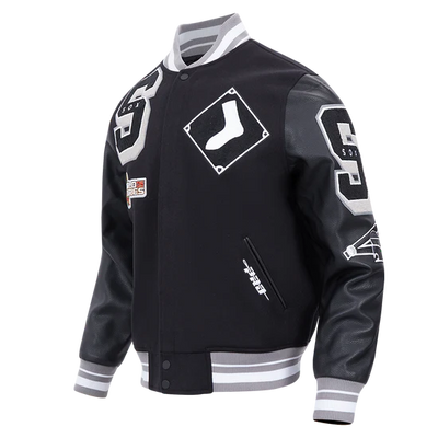 Chicago White Sox Mashup Black Wool & Leather Varsity Men's Jacket