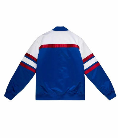 Chicago Cubs Heavyweight Blue and White Varsity Satin Men's Jacket