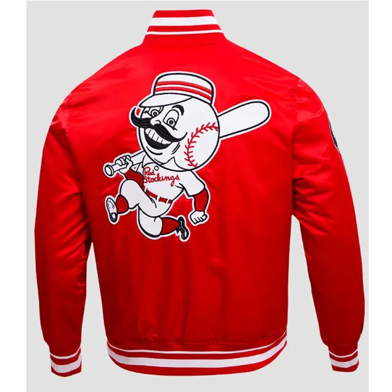 Cincinnati Reds Retro Classic Rib Red Satin Men's Jacket