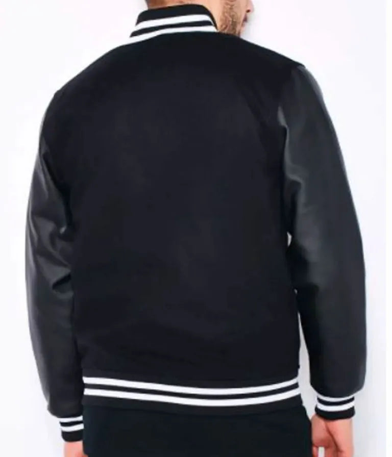 Brooklyn Dodgers Black Wool & Leather Sleeves Letterman Men's Jacket