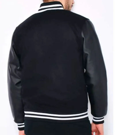 Brooklyn Dodgers Black Wool & Leather Sleeves Letterman Men's Jacket