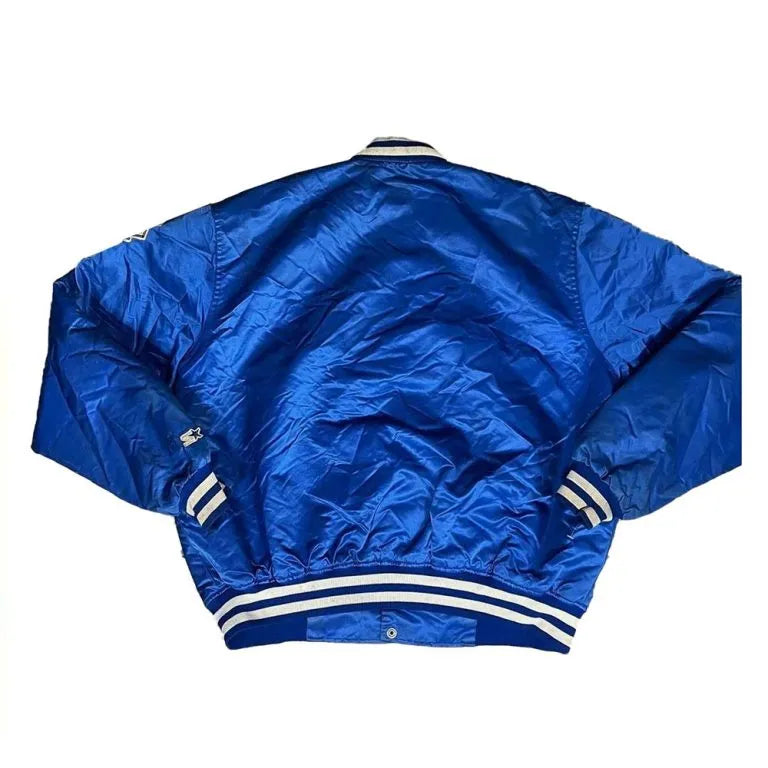 1990s Brooklyn Dodgers Baseball Full-Snap Royal Blue Satin Men's Jacket