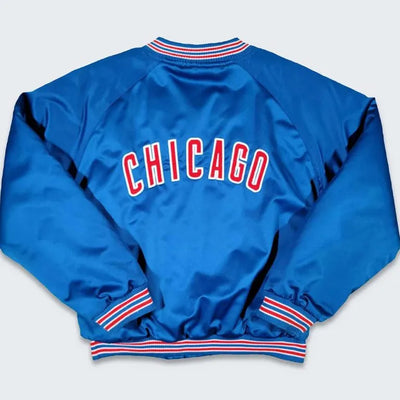 Chicago Cubs Youth Royal Blue Full-Snap Men's Bomber Jacket