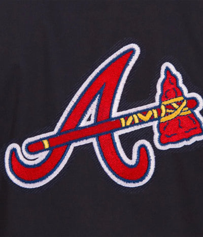 Atlanta Braves Workwear Cotton Navy Blue Men's Bomber Jacket