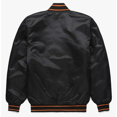 Baltimore Orioles Classic Black Satin Ful-Snap Men's Bomber Jacket