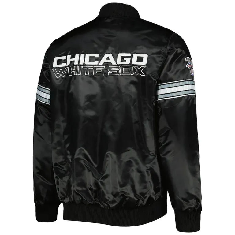 Chicago White Sox Pick & Roll Black Satin Full-Snap Men's Jacket