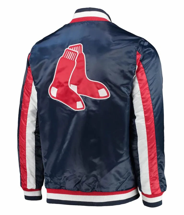 The Ace Boston Red Sox Blue Satin Full-Snap Men's Bomber Jacket