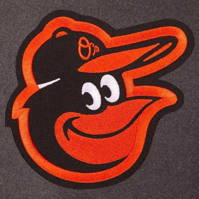 Baltimore Orioles Charcoal Wool & Black Leather Sleeves Varsity Men's Jacket