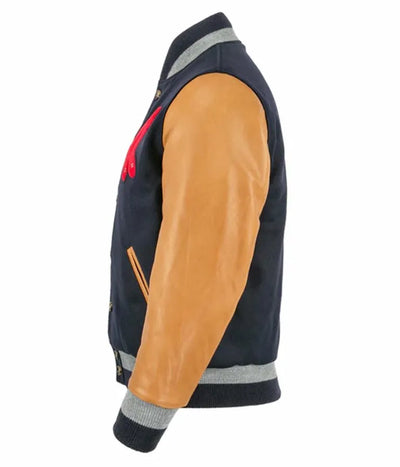 1938 Boston Red Sox Navy Blue Wool and Brown Leather Sleeves Varsity Men's Jacket