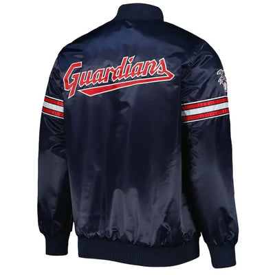 Cleveland Guardians Pick & Roll Full-Snap Navy Blue Satin Men's Jacket